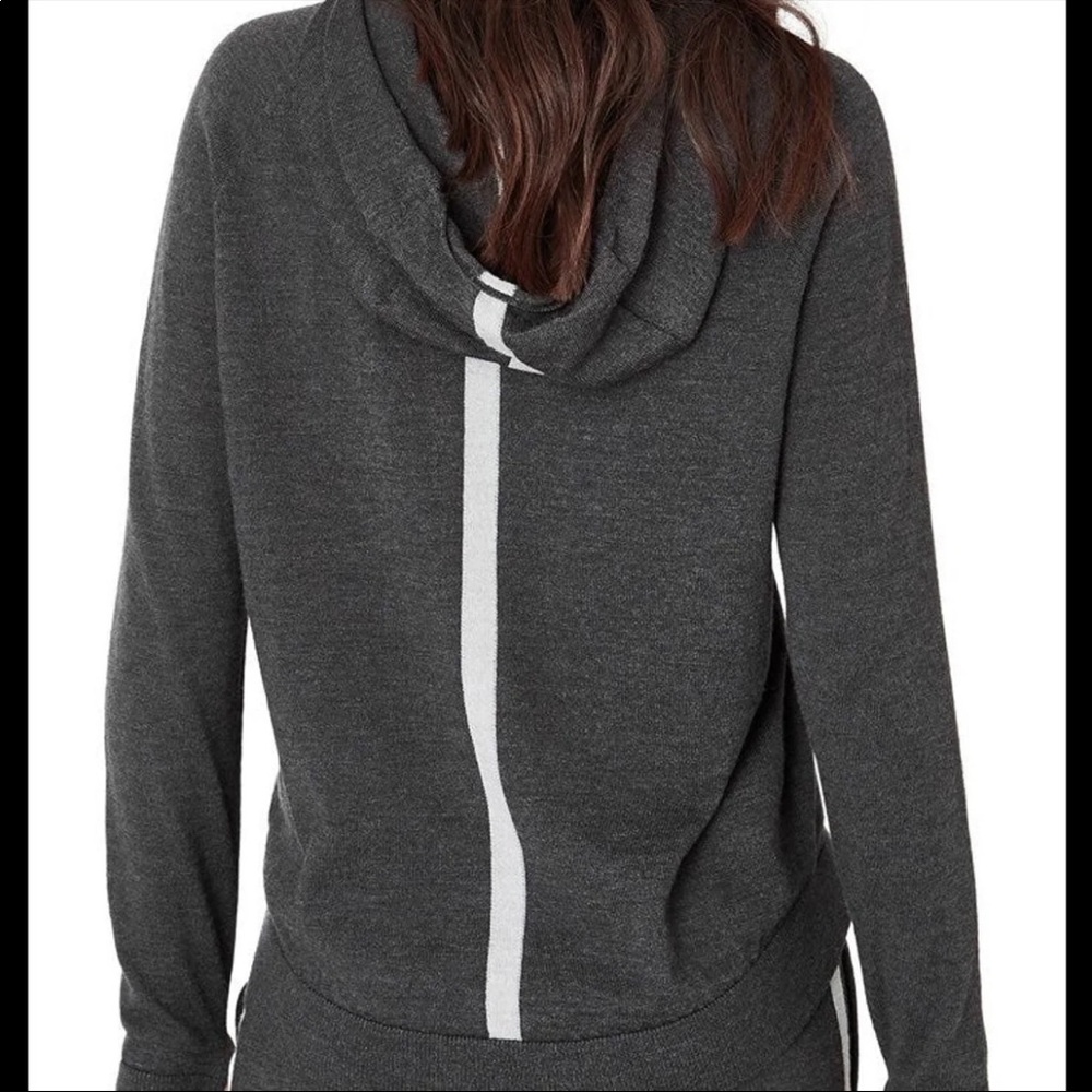 XL sweaty betty grey merino hooded sweater